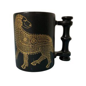 Vintage Portmeirion Aries the Ram Black & Gold Zodiac Mug Made In England